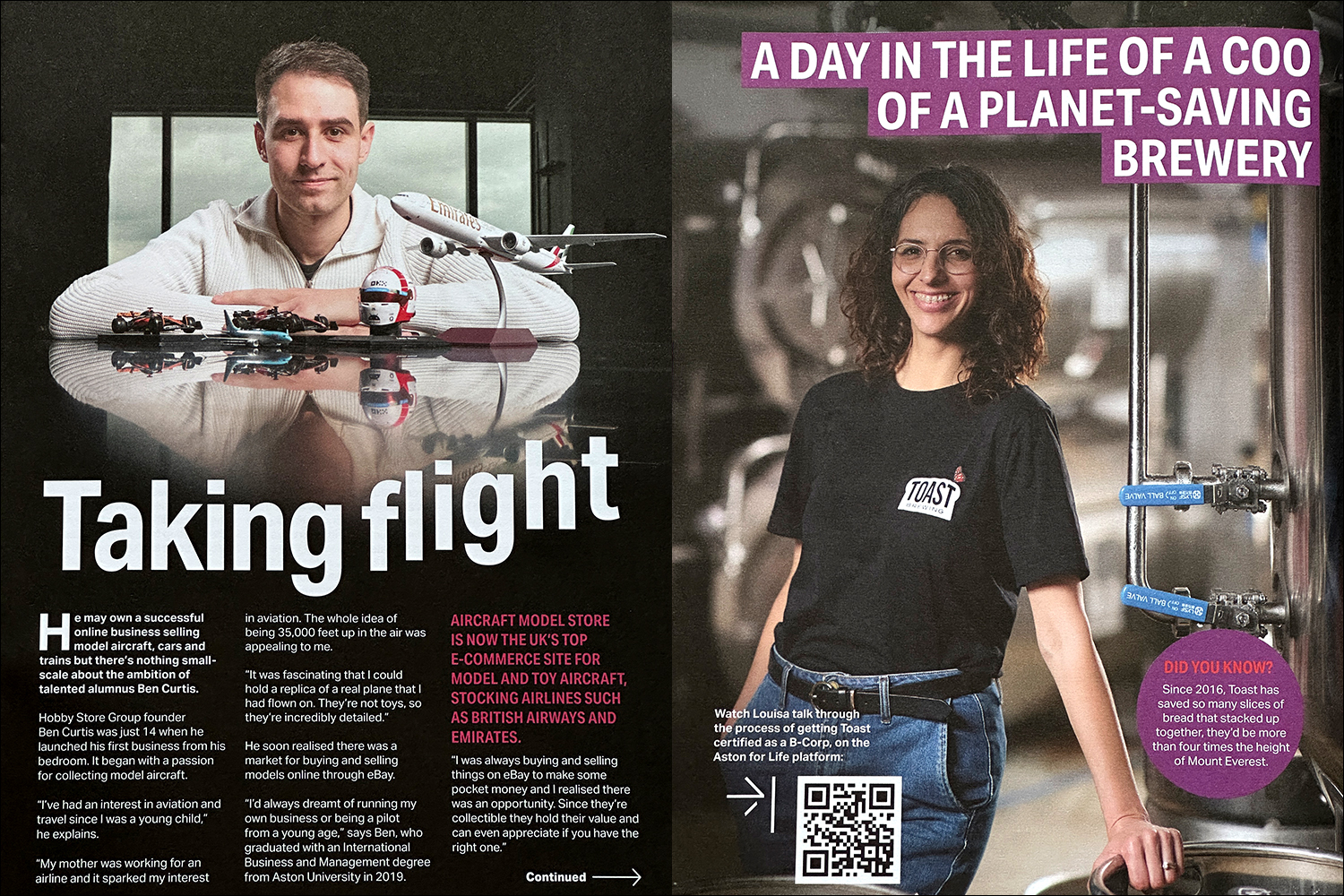 Ben Curtis, founder of the Hobby Store Group and Louisa Ziane of Toast Microbrewery